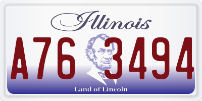 IL license plate A763494
