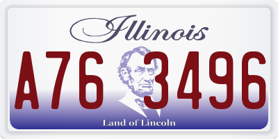 IL license plate A763496