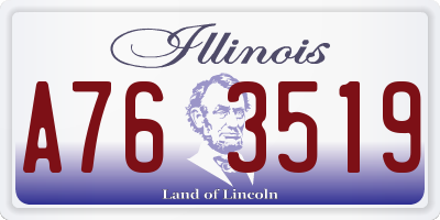 IL license plate A763519