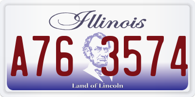 IL license plate A763574