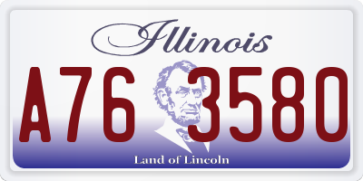 IL license plate A763580