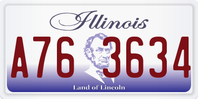 IL license plate A763634