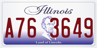 IL license plate A763649
