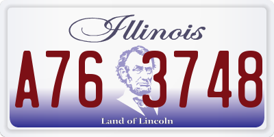 IL license plate A763748