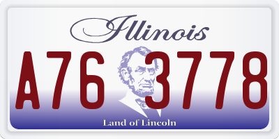 IL license plate A763778