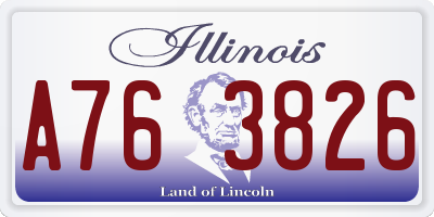 IL license plate A763826