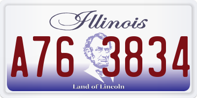 IL license plate A763834