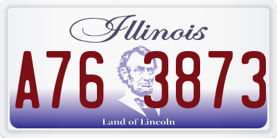 IL license plate A763873