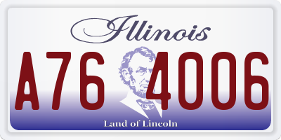 IL license plate A764006