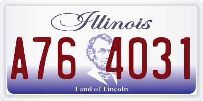 IL license plate A764031