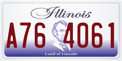 IL license plate A764061