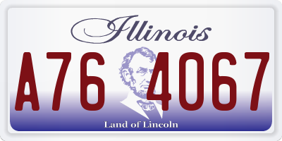 IL license plate A764067
