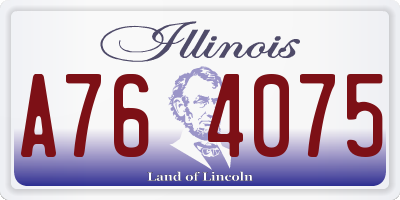 IL license plate A764075
