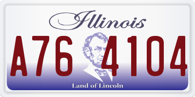 IL license plate A764104