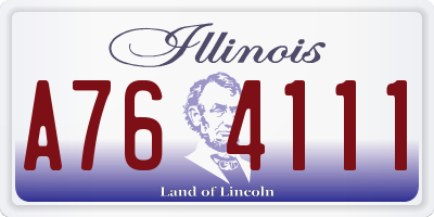 IL license plate A764111