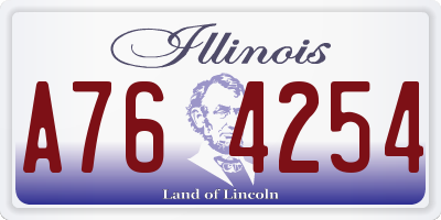 IL license plate A764254