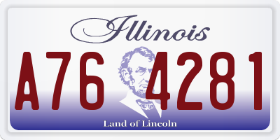 IL license plate A764281