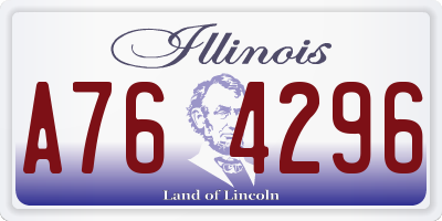 IL license plate A764296