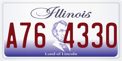 IL license plate A764330