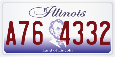 IL license plate A764332