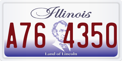 IL license plate A764350