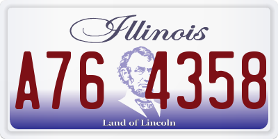 IL license plate A764358