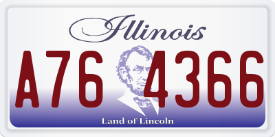 IL license plate A764366