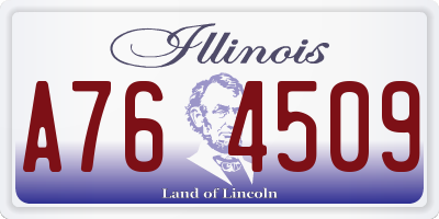 IL license plate A764509