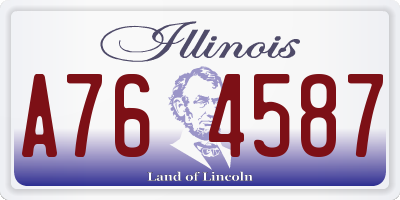 IL license plate A764587