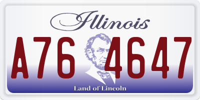 IL license plate A764647