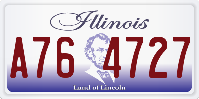 IL license plate A764727