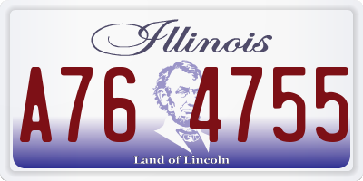 IL license plate A764755
