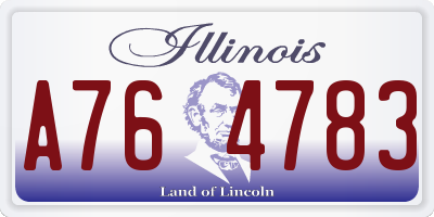 IL license plate A764783