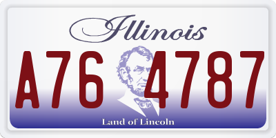 IL license plate A764787