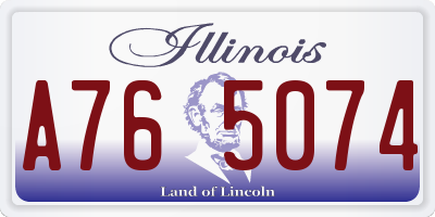 IL license plate A765074