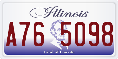 IL license plate A765098