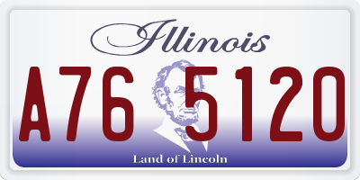 IL license plate A765120