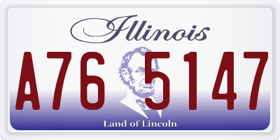IL license plate A765147
