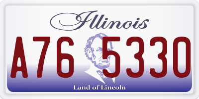 IL license plate A765330