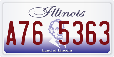 IL license plate A765363