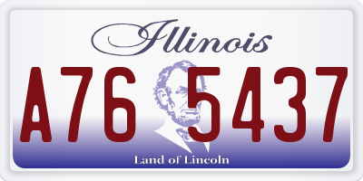 IL license plate A765437