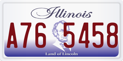 IL license plate A765458