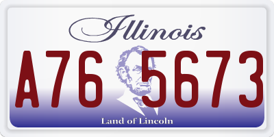 IL license plate A765673