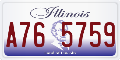 IL license plate A765759