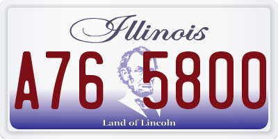 IL license plate A765800