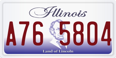 IL license plate A765804