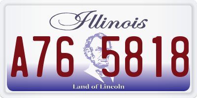 IL license plate A765818