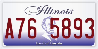 IL license plate A765893