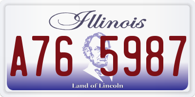 IL license plate A765987