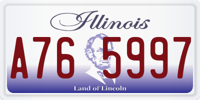 IL license plate A765997